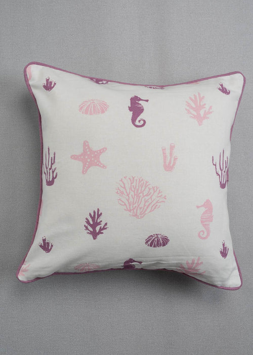 Conifers 100% cotton embroidered floral cushion cover for sofa - Cream-21031161602