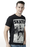 Huetrap Black Mens Short Sleeve Graphic Printed Tshirt-HT17MKGRABLK00784