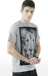 Huetrap Grey Mens Short Sleeve Graphic Printed Tshirt-HT17MKGRAGML00719