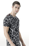 Huetrap Black Mens Short Sleeve Graphic Printed Tshirt-HT17MKGRABLK00768