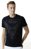 Huetrap Black Mens Short Sleeve Graphic Printed Tshirt-HT15MKGRABLK00097