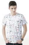 Huetrap White Mens Short Sleeve Graphic Printed Tshirt-HT17MKGRAWHT00692