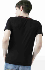 Huetrap Black Mens Short Sleeve Graphic Printed Tshirt-HT17MKGRABLK00763