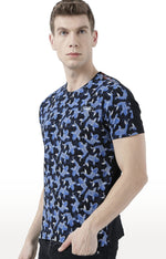 Huetrap Black Mens Short Sleeve Graphic Printed Tshirt-HT17MKGRABLK00657