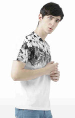 Huetrap White Mens Short Sleeve Graphic Printed Tshirt-HT17MKGRAWHT00860