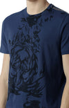 Huetrap Blue Mens Short Sleeve Graphic Printed Tshirt-HT15MKGRALNY00004