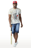 Huetrap White Mens Short Sleeve Graphic Printed Tshirt-HT15MKGRAOFW00052