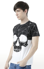 Huetrap White Mens Short Sleeve Graphic Printed Tshirt-HT17MKGRAWHT00877