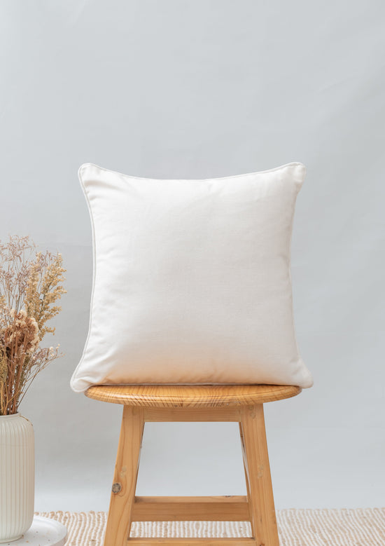 Solid White 100% cotton plain cushion cover for sofa-230451109