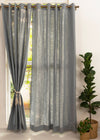 Solid Ultimate grey 100% cotton plain curtain for bedroom - Room darkening - Pack of 1-230421103