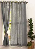 Solid Ultimate grey 100% cotton plain curtain for bedroom - Room darkening - Pack of 1-230421103