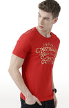 Huetrap Red Mens Short Sleeve Graphic Printed Tshirt-HT17MKGRARED01115