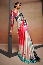 Avanshee Women's Latest Digital Printed Satin Saree With Unstiched Blouse-AVN-8090-MULTI