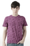 Huetrap Maroon Mens Short Sleeve Graphic Printed Tshirt-HT17MKGRAPLU00579