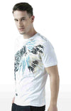 Huetrap White Mens Short Sleeve Graphic Printed Tshirt-HT17MKGRAWHT01082