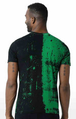 Huetrap Green Mens Short Sleeve Graphic Printed Tshirt-HT17MKGRAGRE00302