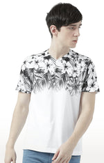 Huetrap White Mens Short Sleeve Graphic Printed Tshirt-HT17MKGRAWHT00860