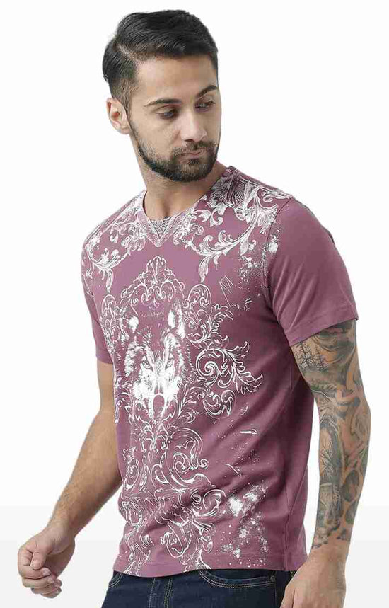 Huetrap Maroon Mens Short Sleeve Graphic Printed Tshirt-HT18MKGRAPLU00269