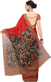 Red Printed Chiffon Saree-CC1009a-Standard