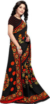 Black Printed Georgette Saree-PC1154a-Standard