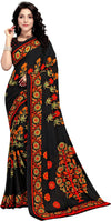 Black Printed Georgette Saree-PC1154a-Standard