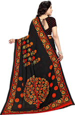 Black Printed Georgette Saree-PC1154a-Standard