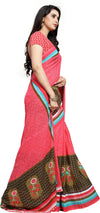 Pink Printed Georgette Saree-PC1049a-Standard