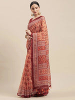 Maroon Printed Art Silk Saree-VSAR1061a-Standard