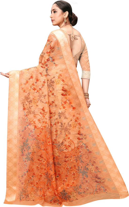 Orange Printed Art Silk Saree-VSAR1260Aa-Standard