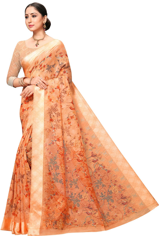 Orange Printed Art Silk Saree-VSAR1260Aa-Standard