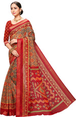 Red Printed Art Silk Saree-VSAR1328a-Standard