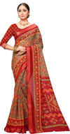 Red Printed Art Silk Saree-VSAR1328a-Standard