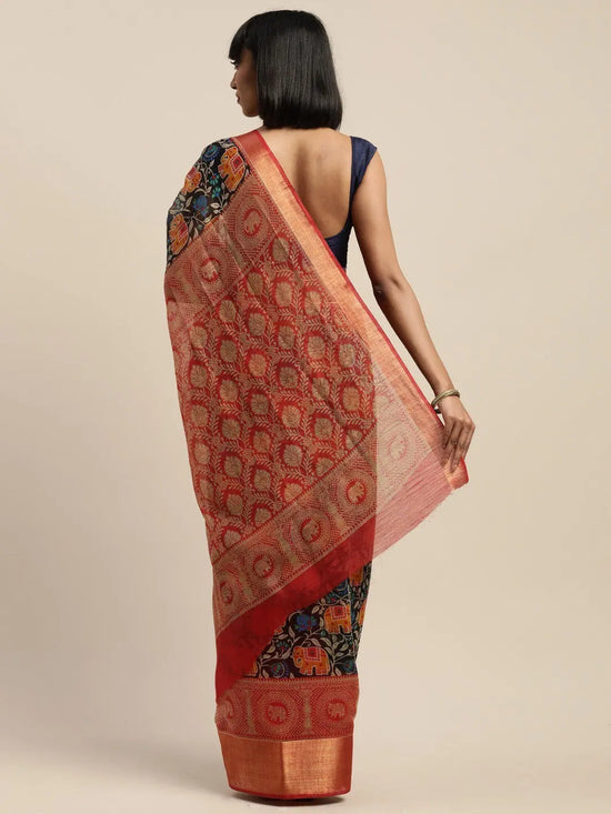 Black Printed Art Silk Saree-VSAR1522a-Standard