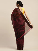 Brown Printed Art Silk Saree-VSAR1546a-Standard