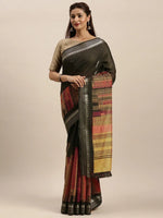 Black Printed Design Art Silk Saree