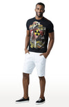 Huetrap Black Mens Short Sleeve Graphic Printed Tshirt-HT13MKGRABLK00265