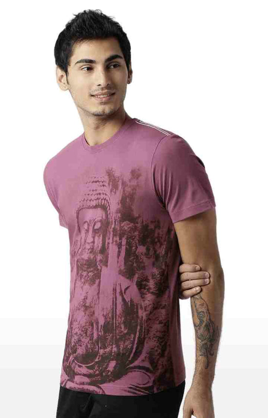 Huetrap Maroon Mens Short Sleeve Graphic Printed Tshirt-HT16MKGRAPLU00370