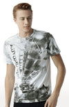 Huetrap White Mens Short Sleeve Graphic Printed Tshirt-HT16MKGRAWHT00379