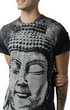 Huetrap Black Mens Short Sleeve Graphic Printed Tshirt-HT16MKGRABLK00373