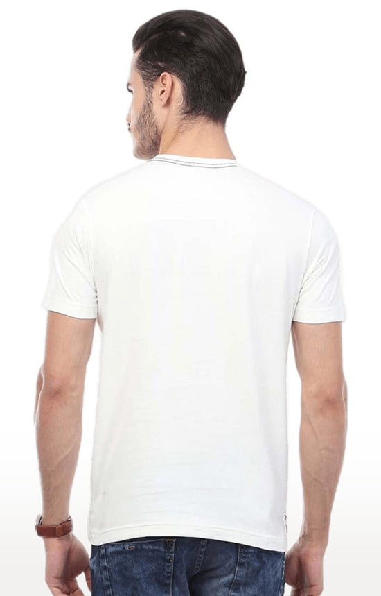 Huetrap White Mens Short Sleeve Graphic Printed Tshirt-HT16MKGRAWHT00375