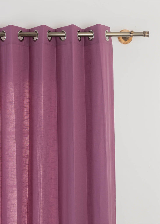 Solid Grape 100% cotton plain curtain for bedroom - Room darkening - Pack of 1-230423040