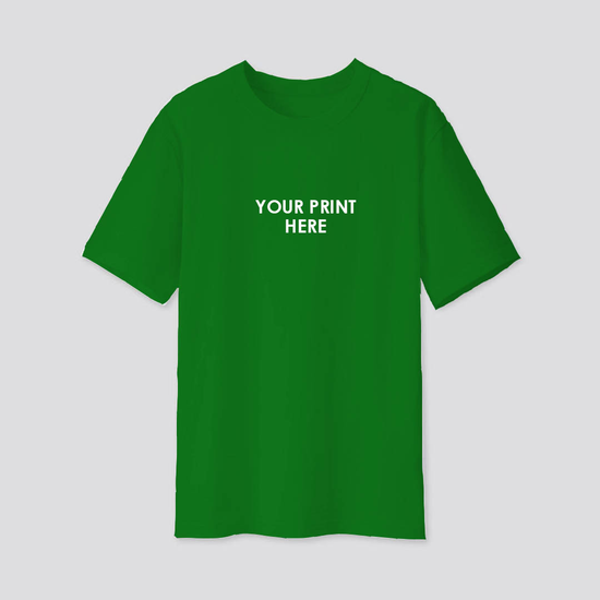 Green Round Neck 100% Cotton Customized T-Shirts - 180 GSM