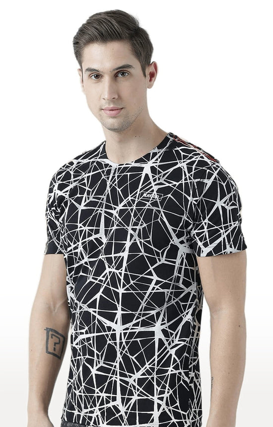 Huetrap Black Mens Short Sleeve Graphic Printed Tshirt-HT17MKGRABLK00768