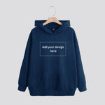 Blue French Terry Hoodies with Pockets - 240 GSM