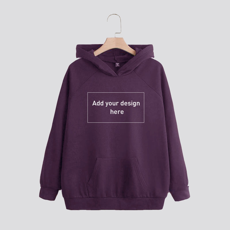 Purple French Terry Hoodies with Pockets - 240 GSM