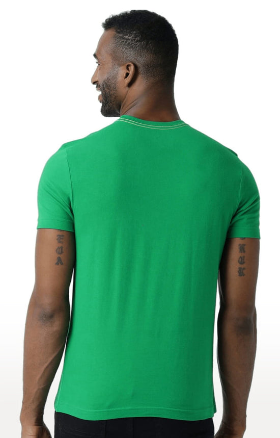 Huetrap Green Mens Short Sleeve Graphic Printed Tshirt-HT17MKGRAGRE00306