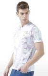 Huetrap White Mens Short Sleeve Graphic Printed Tshirt-HT17MKGRAWHT00812