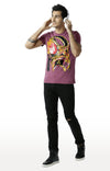 Huetrap Maroon Mens Short Sleeve Graphic Printed Tshirt-HT13MKGRAPLU00304