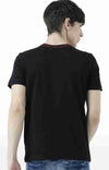 Huetrap Black Mens Short Sleeve Graphic Printed Tshirt-HT17MKGRABLK00519