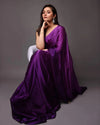 Avanshee Women's Latest Solid Silk Blend Saree With Unstiched Blouse-AVN-1700-PURPLE